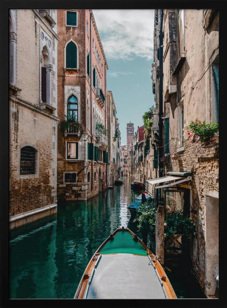 Framed Art Print Boat on the River by Drita Stefan - 24x36 Home or Office Decor